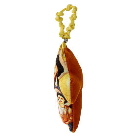 Rosario decena Sagrada Familia cruz tela 10x5 cm