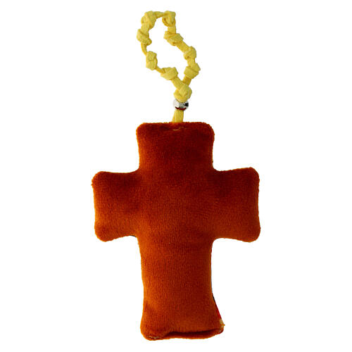 Rosario decina Sacra Famiglia croce tessuto 10x5 cm 3