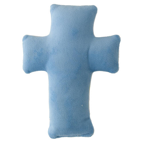 Gesù con bimbi 14x10 cm croce tessuto 3