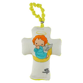 Guardian Angel, fabric single decade rosary, 4x2 in