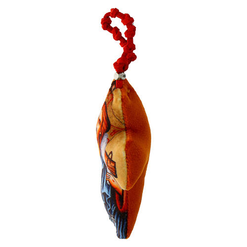 Jesus der Gute Hirte Kreuz aus Stoff mit Zehner-Rosenkranz 10x5 cm 2