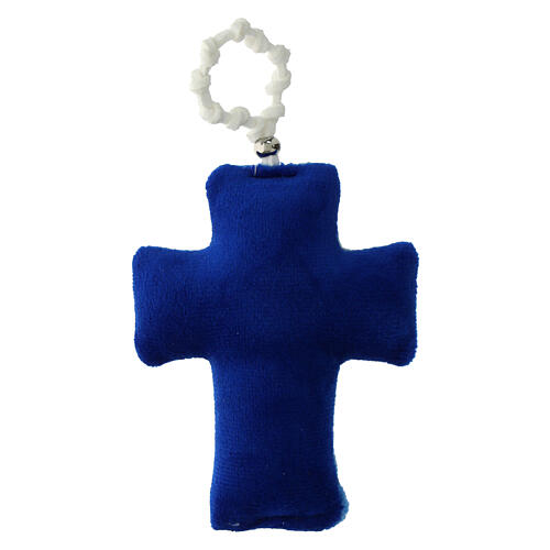 Decina madonna Medjugorje croce tessuto 10x5 cm 3