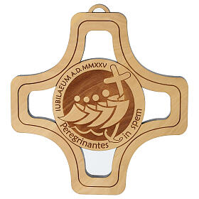 Wall mounted cross of Jubilee 2025, olivewood, Monastery of the Poor Clare Nuns of Albano Laziale