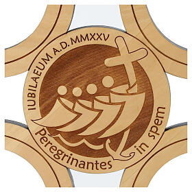 Wall mounted cross of Jubilee 2025, olivewood, Monastery of the Poor Clare Nuns of Albano Laziale