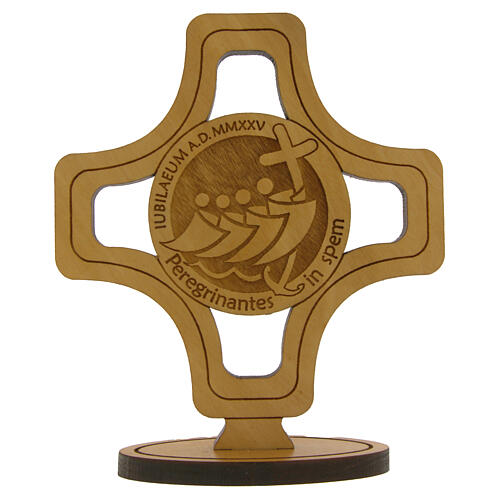 Cruz de mesa Jubileu 12x10 cm oliveira Mosteiro Clarissas Albano Laziale 1
