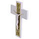 Cruz 14x10 cm branco com decoração grega dourada corpo estilizado s2