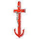 Crucifijo vidrio de Murano rojo ancla cuerpo metal 16x8 cm s2