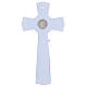 Cruz círculo doble San Benito vidrio verde cuerpo metal 16x8 cm s4