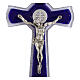 Croce cerchio doppia San Benedetto vetro viola corpo metallo 16x8 cm s2