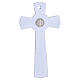 Croce cerchio doppia San Benedetto vetro viola corpo metallo 16x8 cm s4