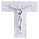 Glass cross, Tree of Life with white glitter and silver Body, 6x4 in s2