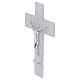 Cruz Árbol de la Vida vidrio blanco purpurina y cuerpo plateado 16x10 cm s3