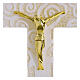 Cruz Árbol de la Vida 16x10 cm vidrio blanco purpurina y cuerpo dorado s2