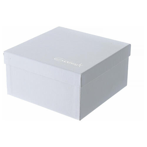 Cruz dupla com base vidro roxo medalha São Bento e corpo metal 16x8 cm 5