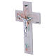 Cruz doble de vidrio motivos florales cuerpo moderno plateado 16x9 cm s3