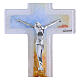 Cruz doble 16x10 cm vidrio de Murano decorada cuerpo plateado s2