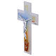 Cruz doble 16x10 cm vidrio de Murano decorada cuerpo plateado s3