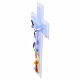 Croix double en verre de Murano, corps moderne stylisé 16x10 cm s2