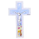 Modern stylized double glass Murano cross, 16x10 cm s1
