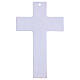 White glass crucifix 16x10 cm with flower decoration and silver body s4