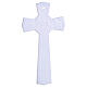 Cruz de vidrio de Murano purpurina plata murrinas coloridas cuerpo plateado 16x9 cm s4