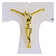 White Glass Tau Cross with Golden Glitter Body, 16x12 cm s2