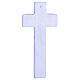Blue glass cross with silver body, 8x4 in s5