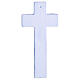 Cruz vidrio azul y blanco 21x10 cm cuerpo estilizado plata s3