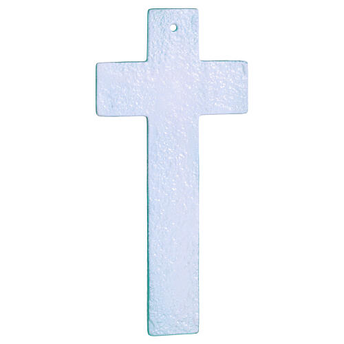 Stylized cross silver crucifix green emerald 21x10 cm 4