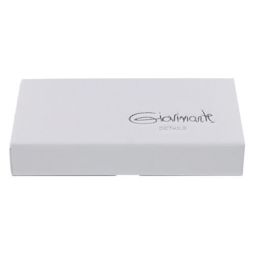 Crucifixo branco e vermelho corpo prateado estilizado 21x10 cm 4