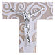 Cruz vidrio beige Árbol de la Vida cuerpo plata 21x14 cm s2