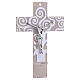 Croix en verre beige Arbre de vie corps argenté 21x14 cm s1
