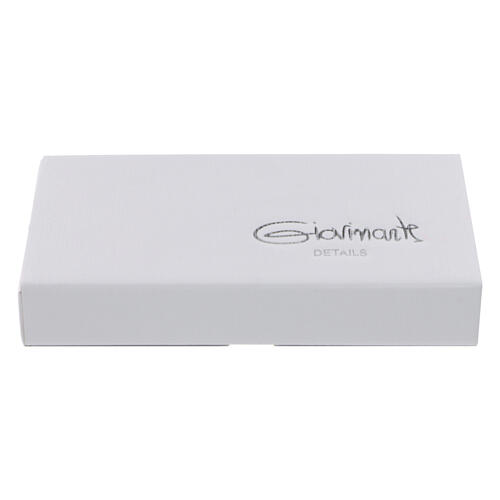 Kruzifix aus weißem Glas mit Metallkorpus mit Platindrähten – 21 × 13 cm 4