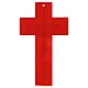 Red glass crucifix with relief cross, glitter, and modern golden body 25x15 cm s4