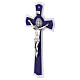 Croce cerchio San Benedetto in vetro bicolore corpo e medaglia metallo 26x14 cm s3