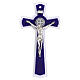 Croce cerchio San Benedetto in vetro bicolore corpo e medaglia metallo 26x14 cm s4