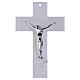 Croce Albero della Vita vetro bianco glitter argento corpo stilizzato 26x16 cm s1