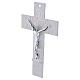 Croce Albero della Vita vetro bianco glitter argento corpo stilizzato 26x16 cm s2
