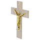 White glass cross with gold glitter Tree of Life stylized gold body, 26x16 cm s2