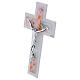 Cruz doble cruz de vidrio motivos florales cuerpo moderno plateado 26x16 cm s2