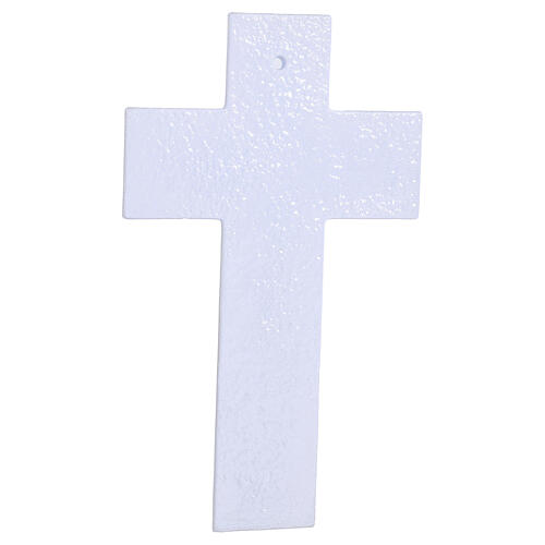Double Murano Glass Cross with Modern Silver Body, 26x15 4