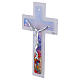 Cruz doble vidrio de Murano 26x15 cm moderno plateado s3