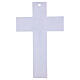 Croce in vetro bianco decori floreali corpo moderno argentato 25x17 cm s3