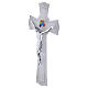 Croce in vetro di murano glitter argento murrine corpo argentato 25x14 cm s2