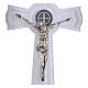Crucifijo San Benito de vidrio purpurina medalla y cuerpo de metal 26x14 cm s2