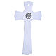 Crucifijo San Benito de vidrio purpurina medalla y cuerpo de metal 26x14 cm s5