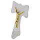 Tau glass wall cross with stylized golden body, 25x20 cm s2