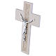 Crocefisso bianco decoro greco corpo moderno argento 25x16 cm s2