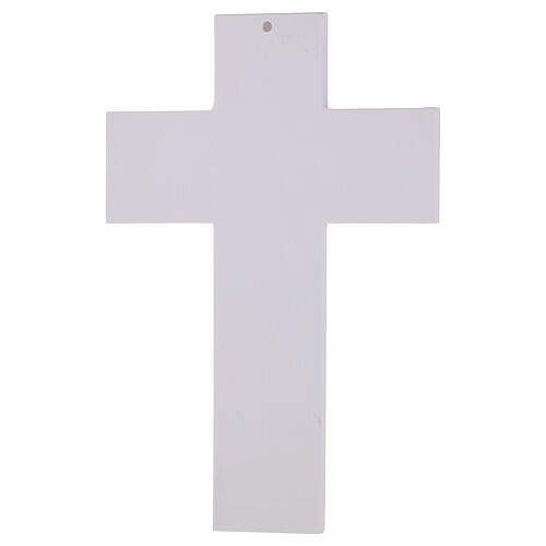 Crucifix blanc motif grec corps stylisé doré 25x16 cm 3