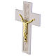 Crucifixo branco com decoração grega corpo estilizado dourado 25x16 cm s2